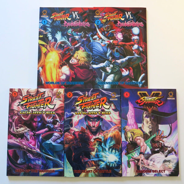 Street Fighter Unlimited V VS Darkstalkers Capcom Graphic Novel Comic Book Lot 5 - Very Good