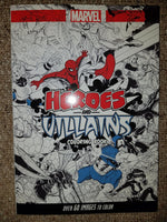 Heroes and Villains Coloring Book Marvel Graphic Novel Comic Book - Very Good